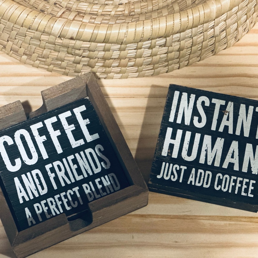 Black and White Coffee Coasters Set